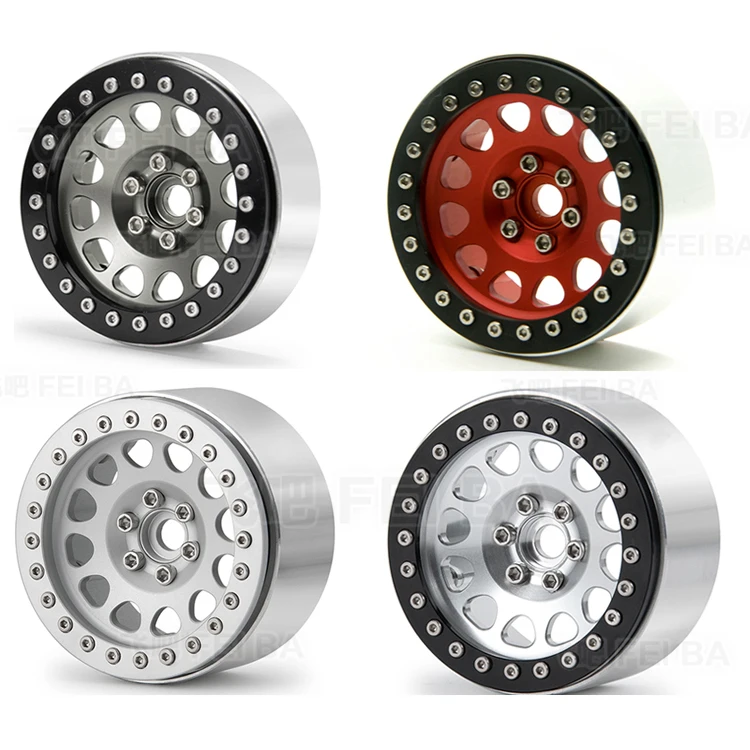 Cubo de rueda de aleaci&oacute;n de aluminio para coche de escalada, piezas modificadas para SCX10 Rock Crawler, 2,2 pulgadas, 1/10 pulgadas, 1 unidad-0