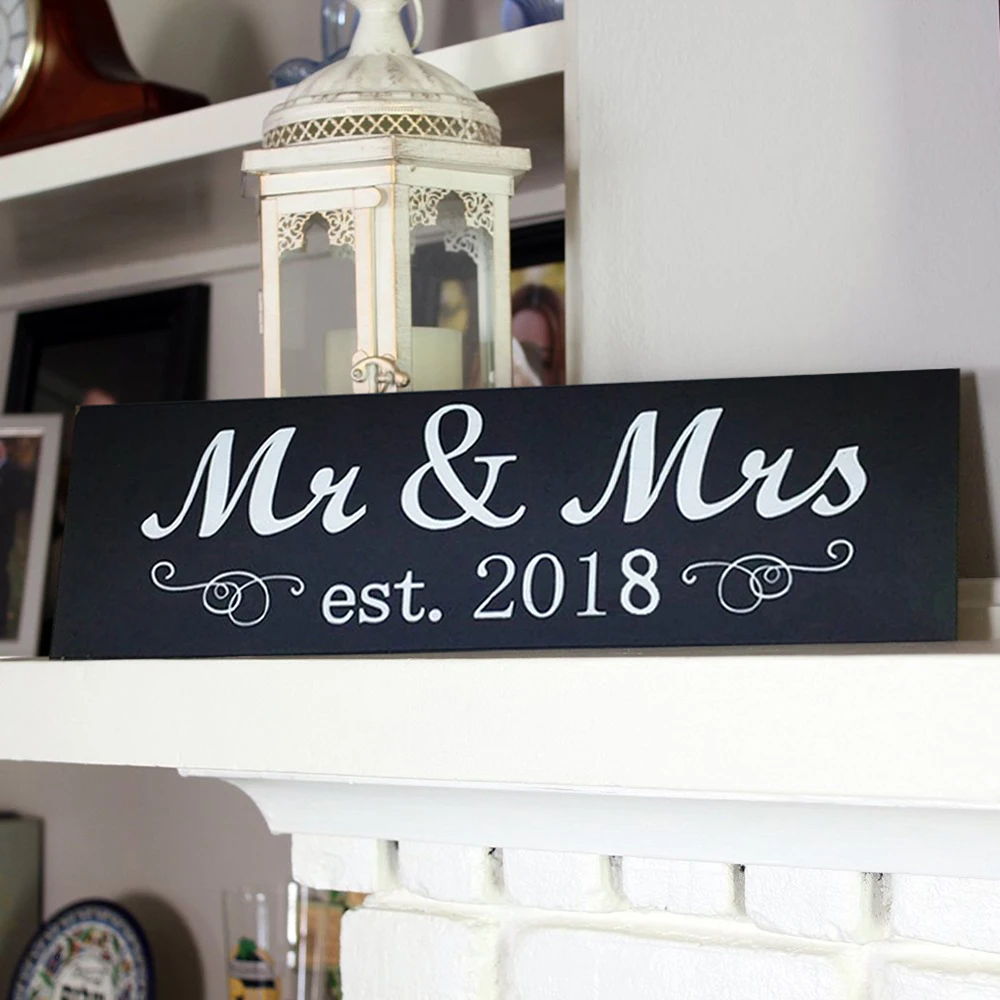 2018 г. Знак Mr and Mrs дерево милое украшение для стола стены свадьбы юбилей фото