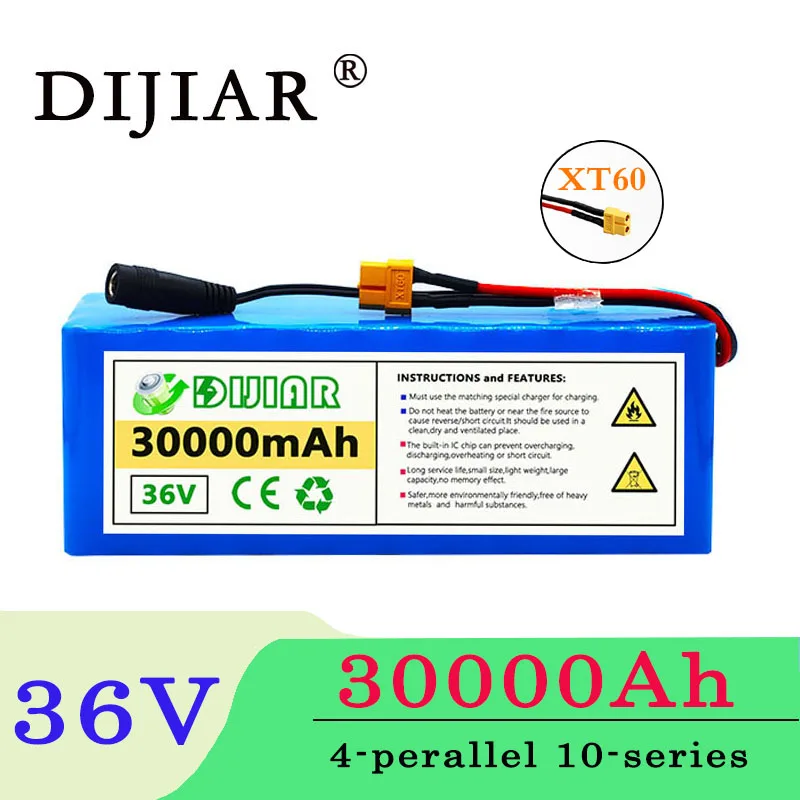 

DiJiar 36V 30ah 10S4P блок батарей электрического велосипеда 18650 литий-ионный аккумулятор 500 Вт высокой мощности 42V мотоциклов Скут XT60 штепсельной ви...