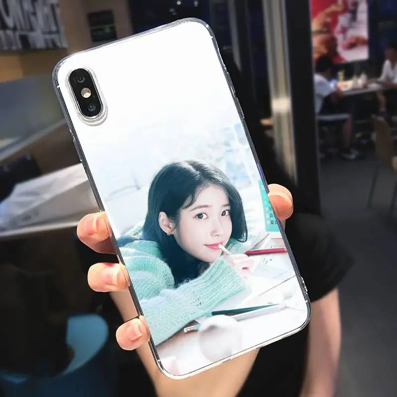 

Korean star IU singer pretty girl Phone Case Transparent soft For iphone 5 5s 5c se 6 6s 7 8 11 12 plus mini x xs xr pro max