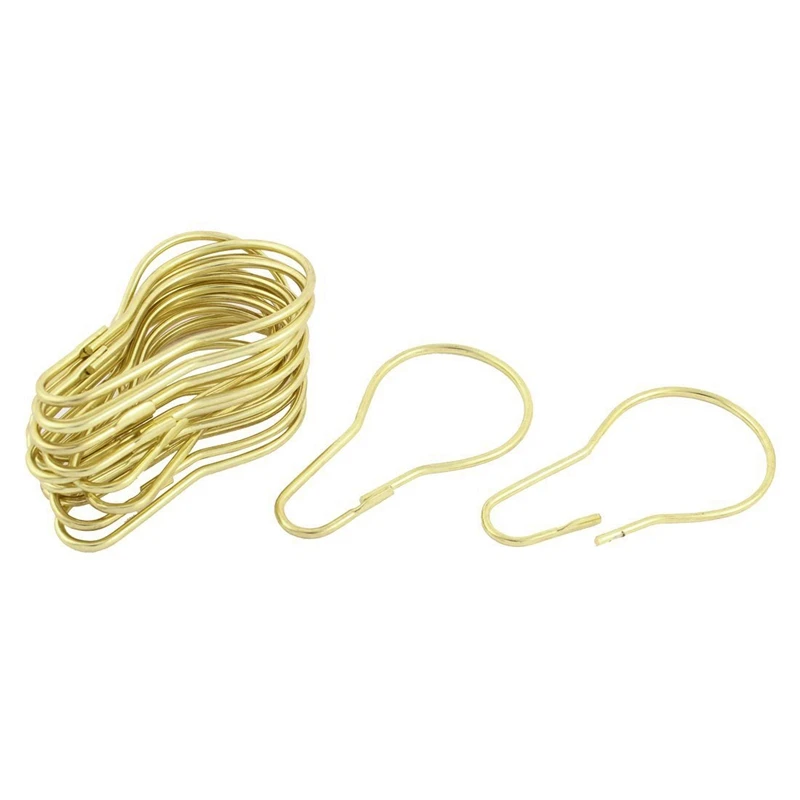 20 Pieces Gold Tone Calabash Design Shower Curtain Rings Hooks Metal Bathroom | Дом и сад