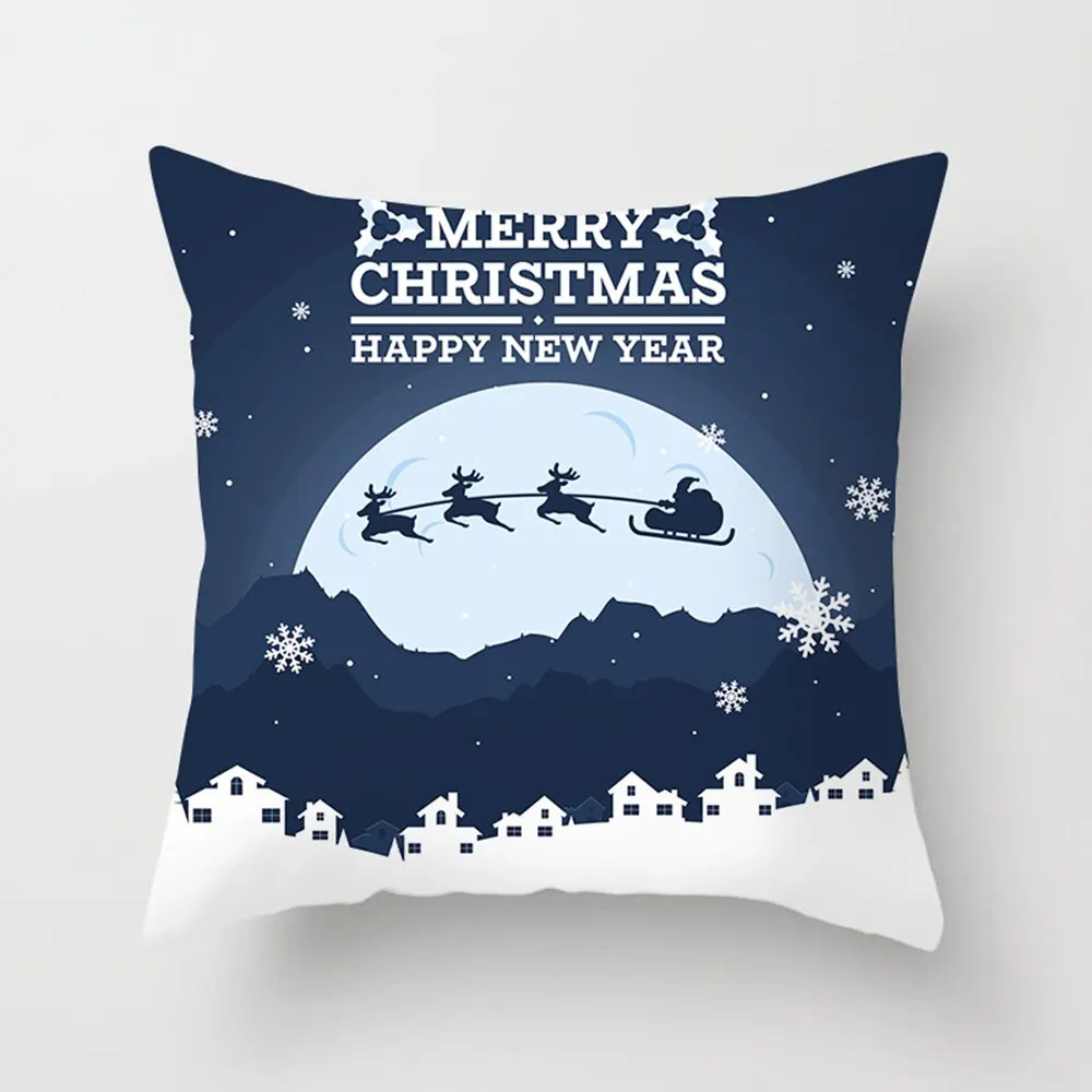 Merry Christmas Pillow Case Decorations Snowflake Print Pillowcase for Home Xmas Gift Happy New Year 2021 | Дом и сад