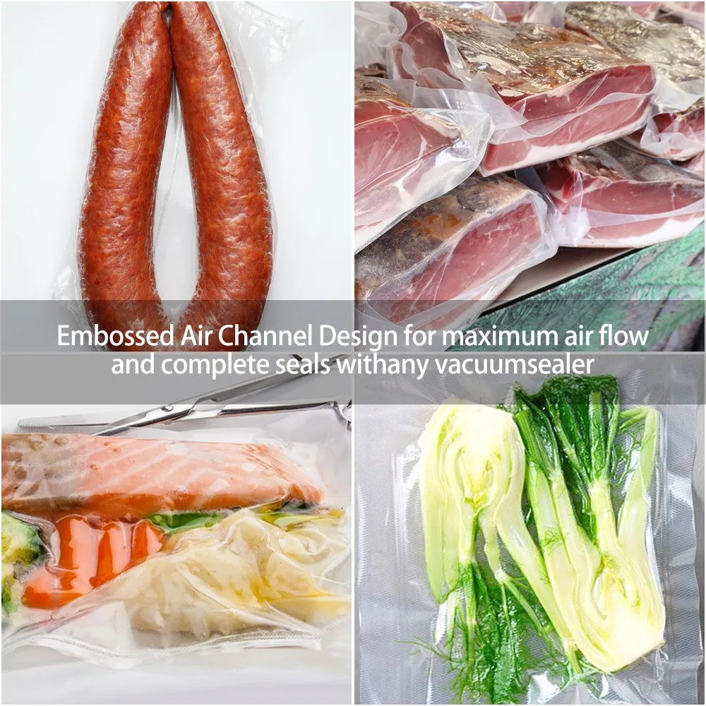

Thicker Storage Saver Bags Kitchen Plastic Vacuum Sealing Bags Reusable Rolls Fresh-keeping Food Saver Refrigerator Storage