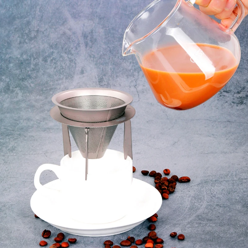 Filtro de caf&eacute; de titanio ultraligero para acampar, desmontable, de viaje, para mochila al aire libre, tazas de t&eacute; para beber, Ta9010-5