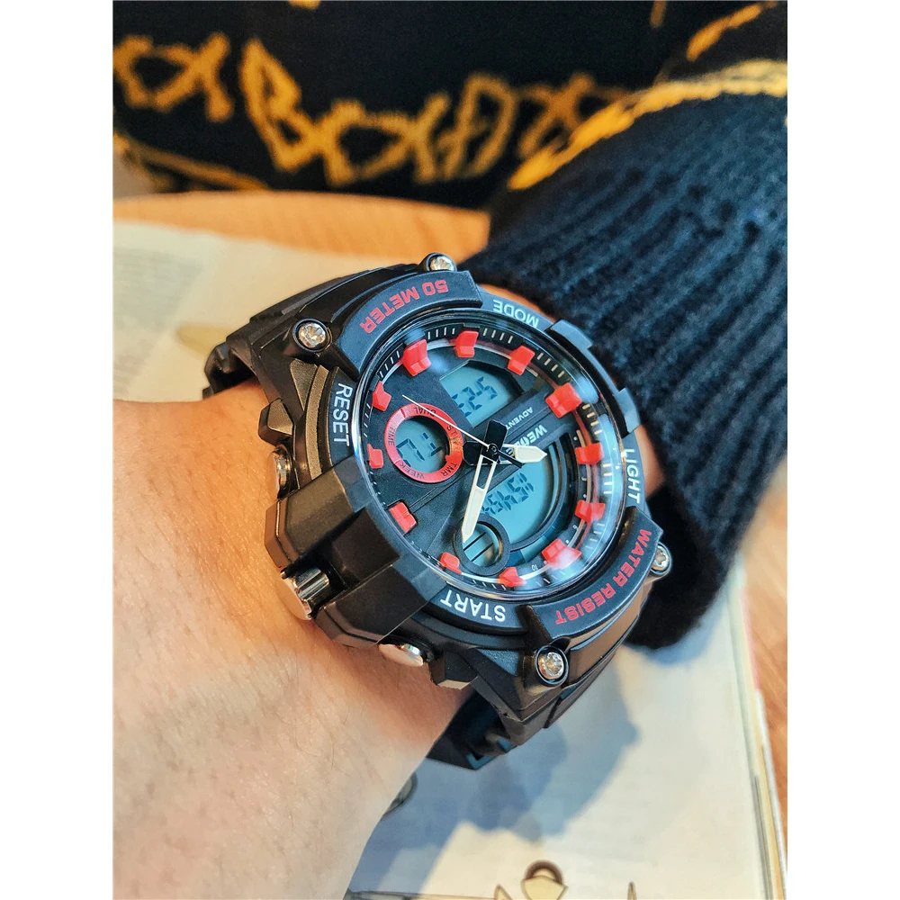 Спортивные электронные часы Weide модные трендовые студенческие мужские