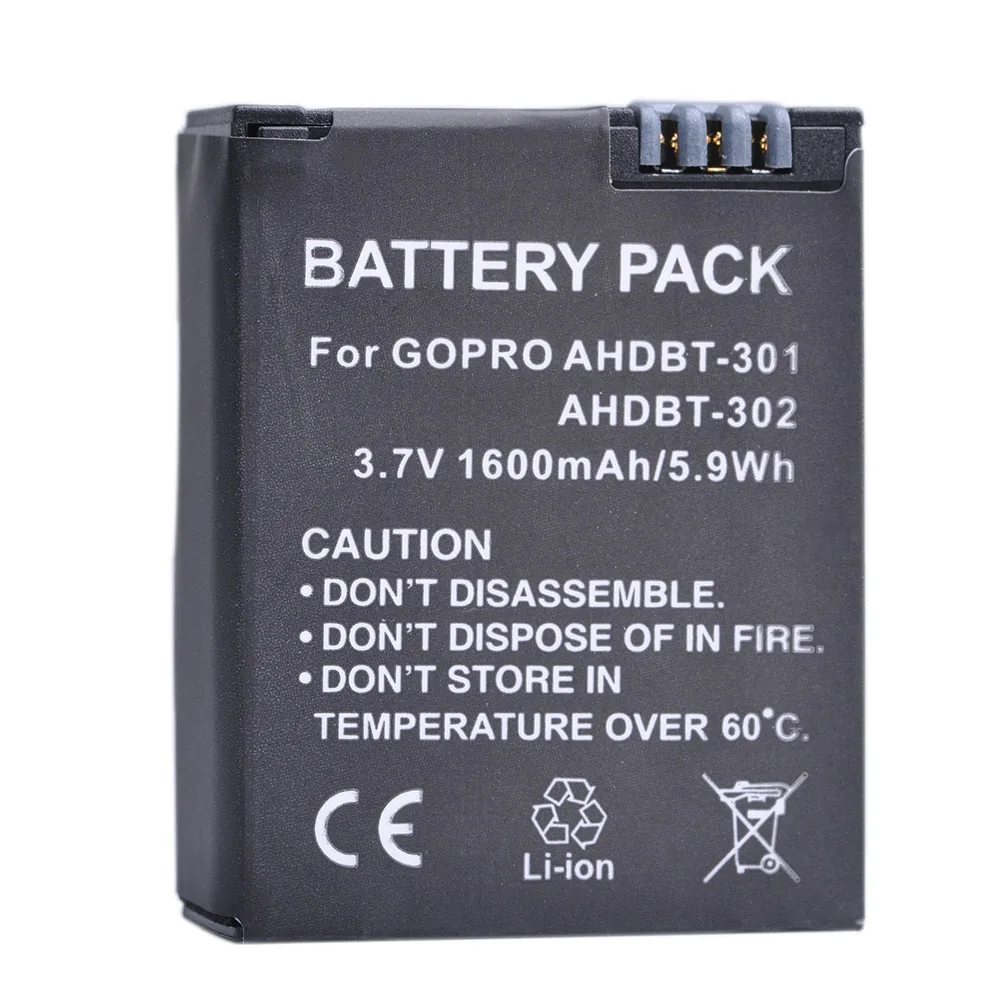 

1600mAh AHDBT-301 Battery for GoPro Hero3 Hero 3, AHDBT-201, AHDBT 301, AHDBT-302, HD HERO3 Silver / black / white Edition