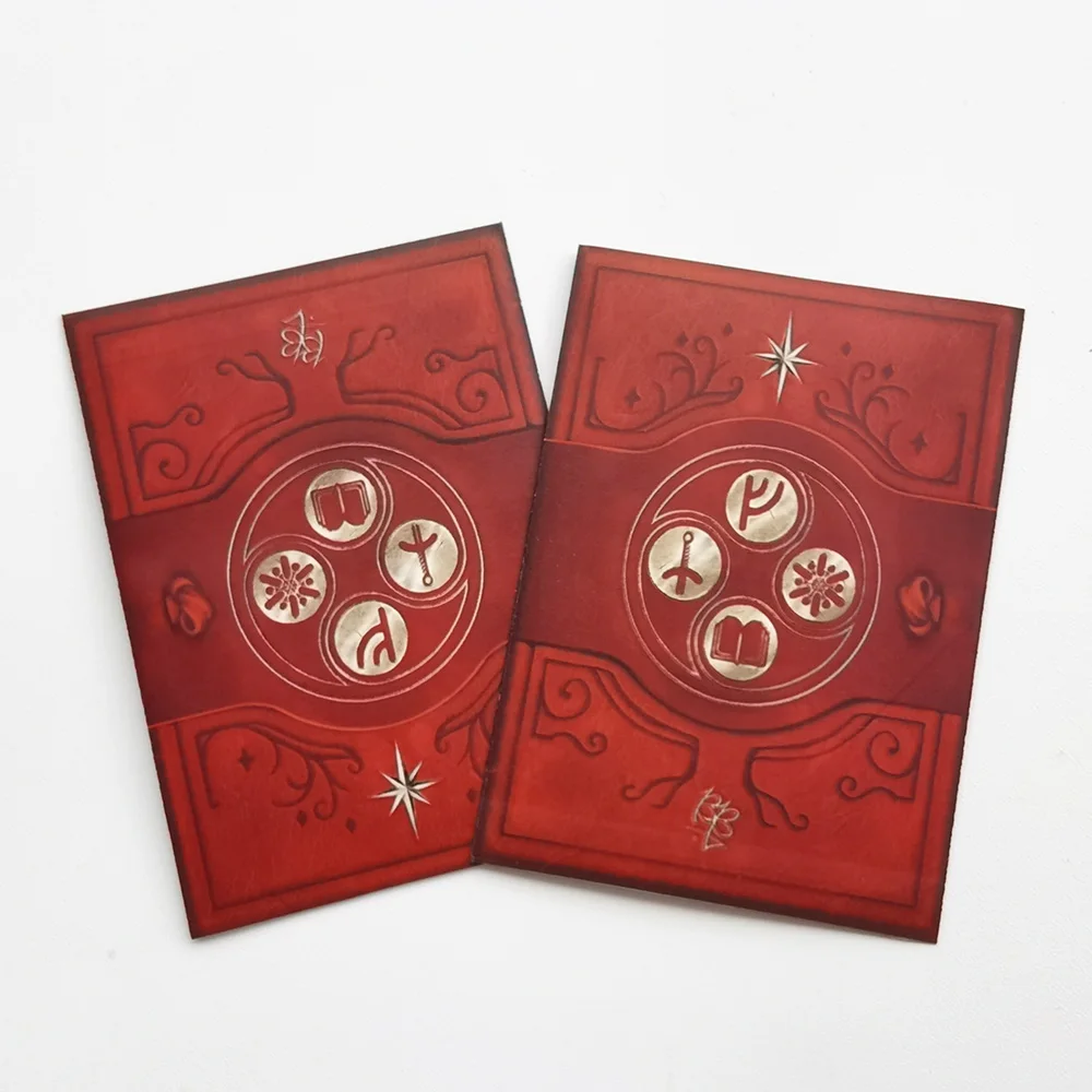 100Pieces/Lot 66x91mm Matte Crimson Mystery Symbol Card Sleeves Board Game Cards Protector Shields for MGT PKM Magical Gathering