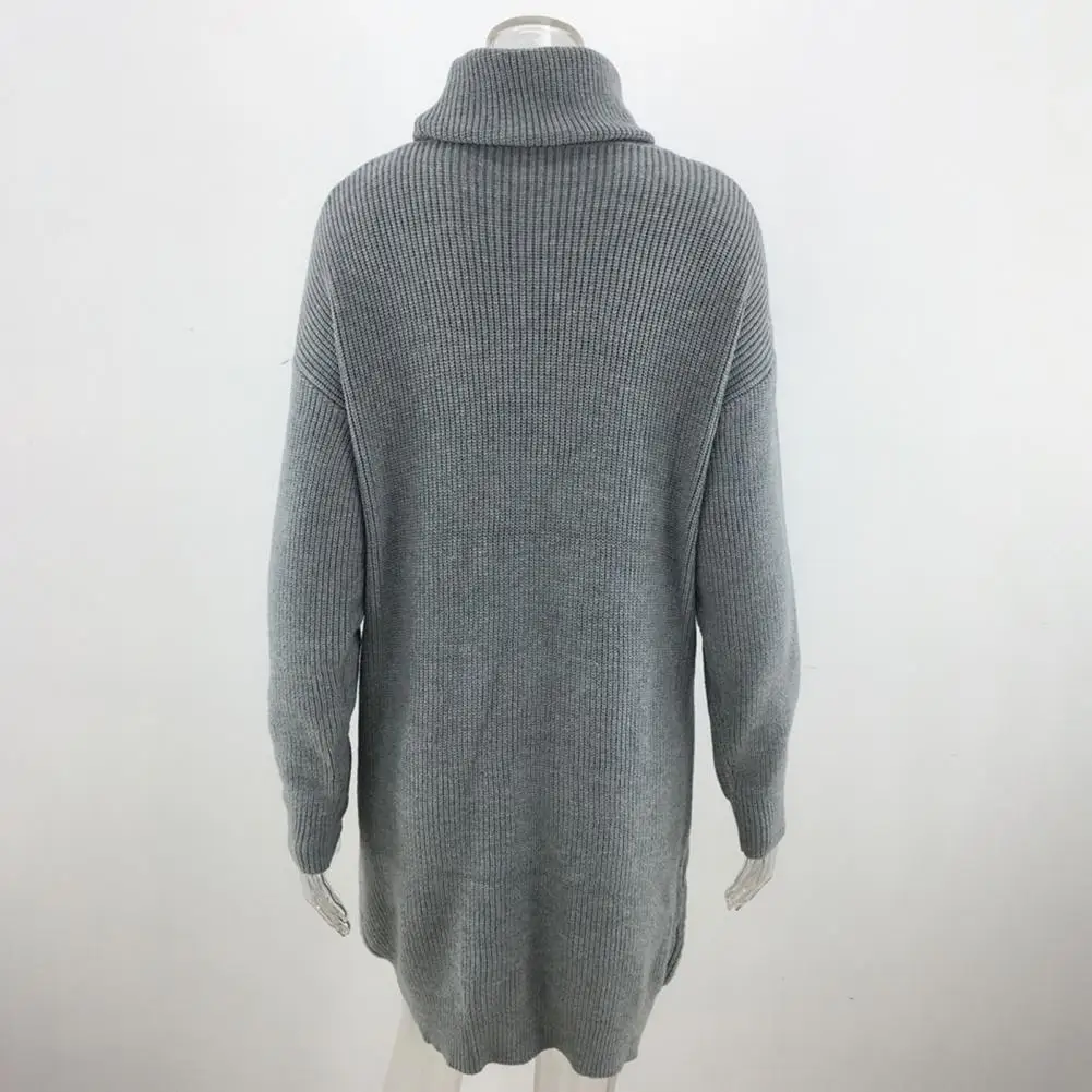

80% HOT SALESWinter Women Long Sleeve Turtleneck Solid Color Pullover Sweater Knitted Dress
