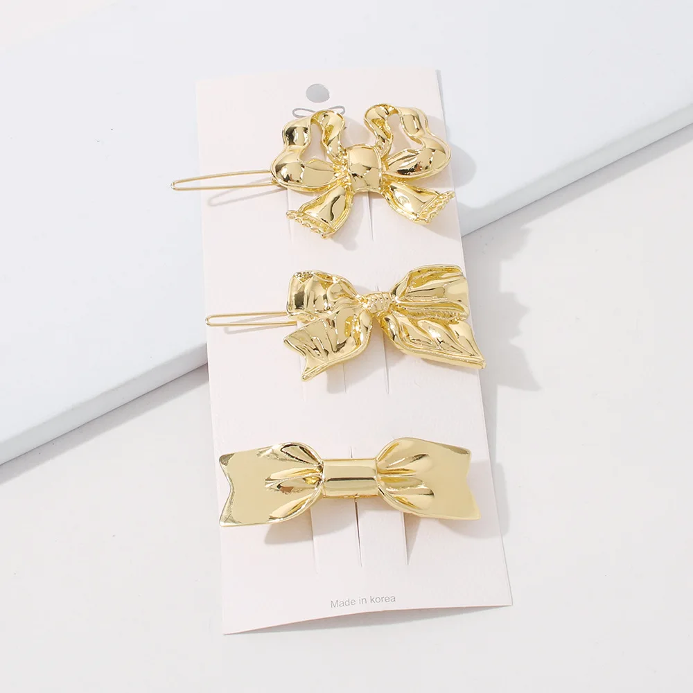 

Simple Metal Barrette Three-piece Geometric Wild Irregular Temperament Hairpins Female Hair Accessories Tools