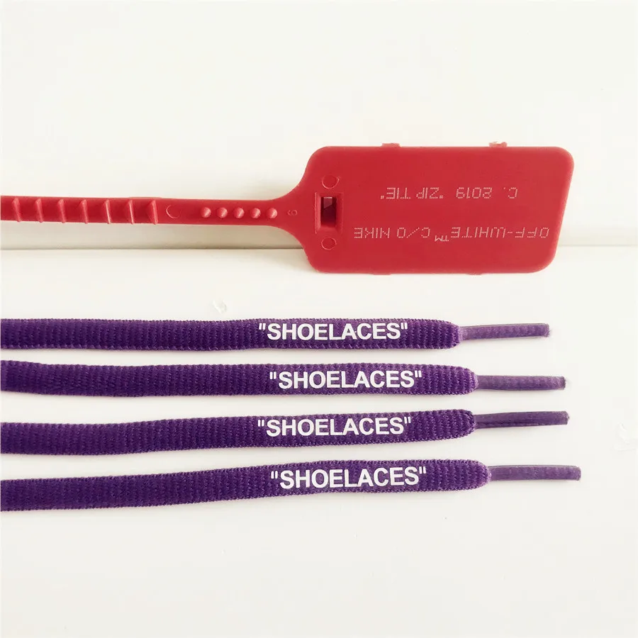 Purple Новые 4" /55"/6" печатные" шнурки "OW подписанные шнурки с молнией галстук овальные шнурки для обуви для кроссовок Boost Off белые шнурки - Цвет: Purple