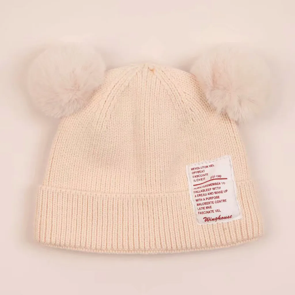 Зимние шапочки детская шапка с помпоном зимняя милая вязаная для девочек и