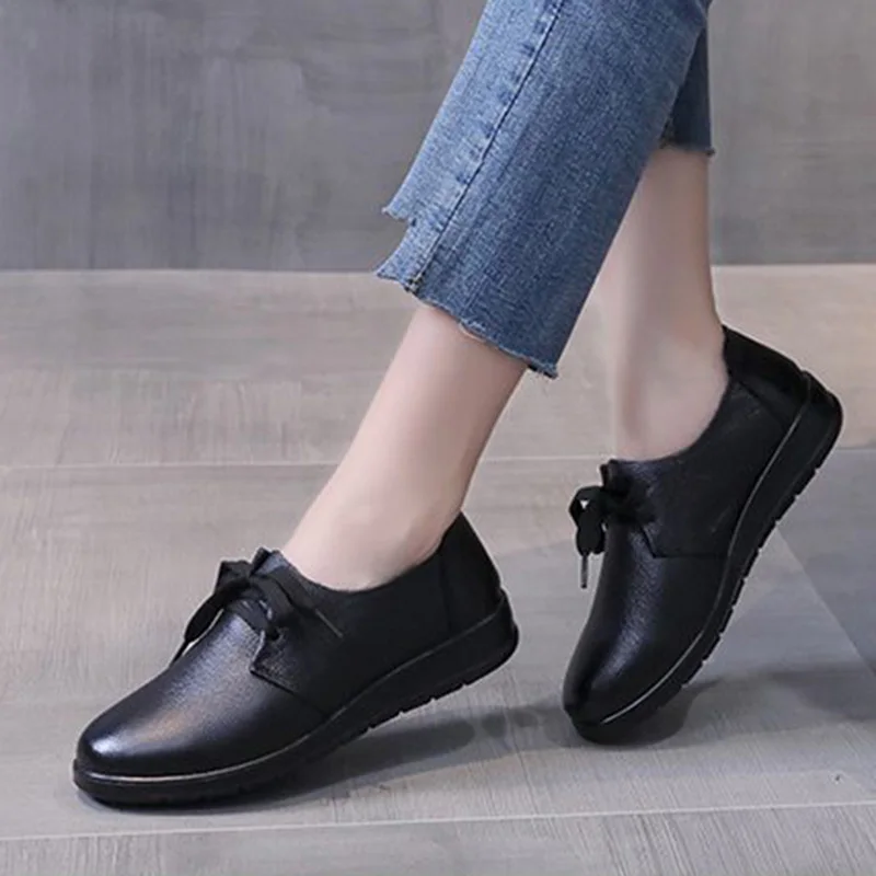 Туфли-оксфорды женские из натуральной кожи Офисная удобная повседневная обувь