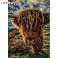 gatyztory cattle animal picture by numbers hand painted 40x50cm frame on canvas home decoration artcraft home decor diy gift