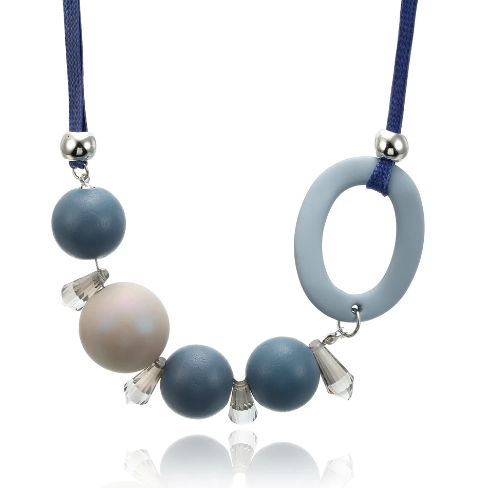 BLUE Подходящее ожерелье s& кулоны женские/массивные/большие/бусины/Винтажные/женские/Макси ожерелье для женщин украшение шеи чокер MX094 - Окраска металла: BLUE