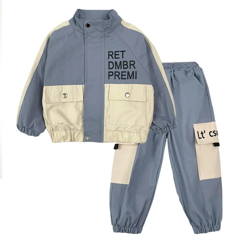 

2021 New Boys Girls Spring Autumn Suit Baby Clothes Spring And Children's Clothes Two-piece Fashion Letter Set(coat+pant）
