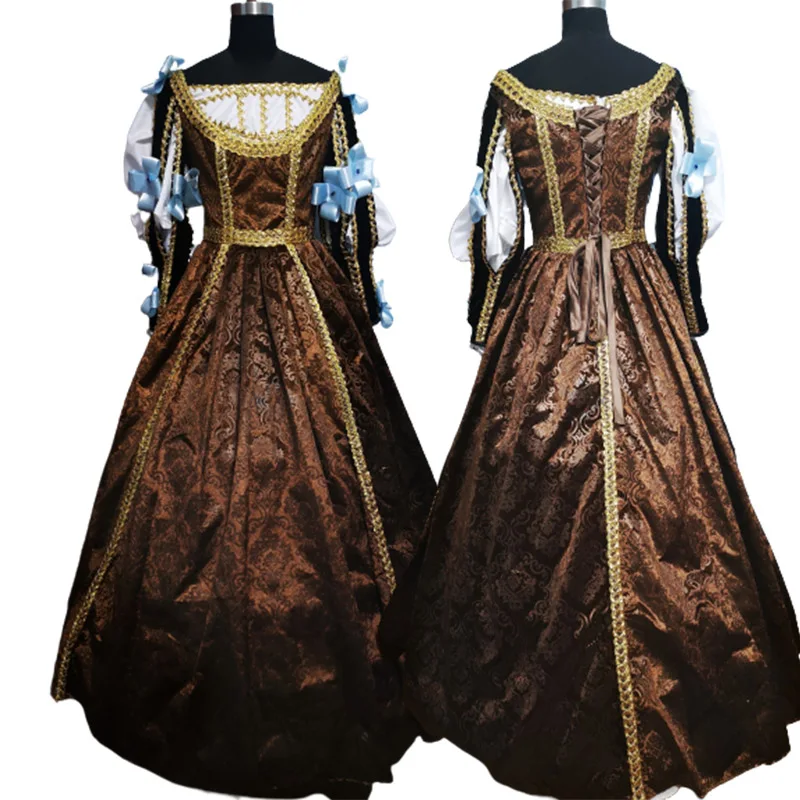 

2021 новый в викторианском стиле Хэллоуин Косплэй платье колониальный грузинский Средневековый Ренессанс Готический историческое платье ...