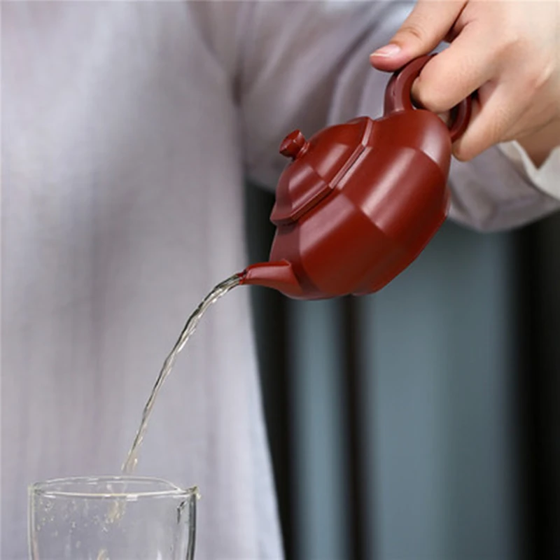 

Yixing Original Mine Handmade Purple Clay Teapot Collection Dahongpao Eight Sided Exquisite Acacia Tea Pot Gongfu Teaset 240ML