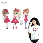 Prajna милые девушки Ангел полосы термо-Стикеры для одежды на одежде применение теплочувствительных пластырей железа на переноске для одежды