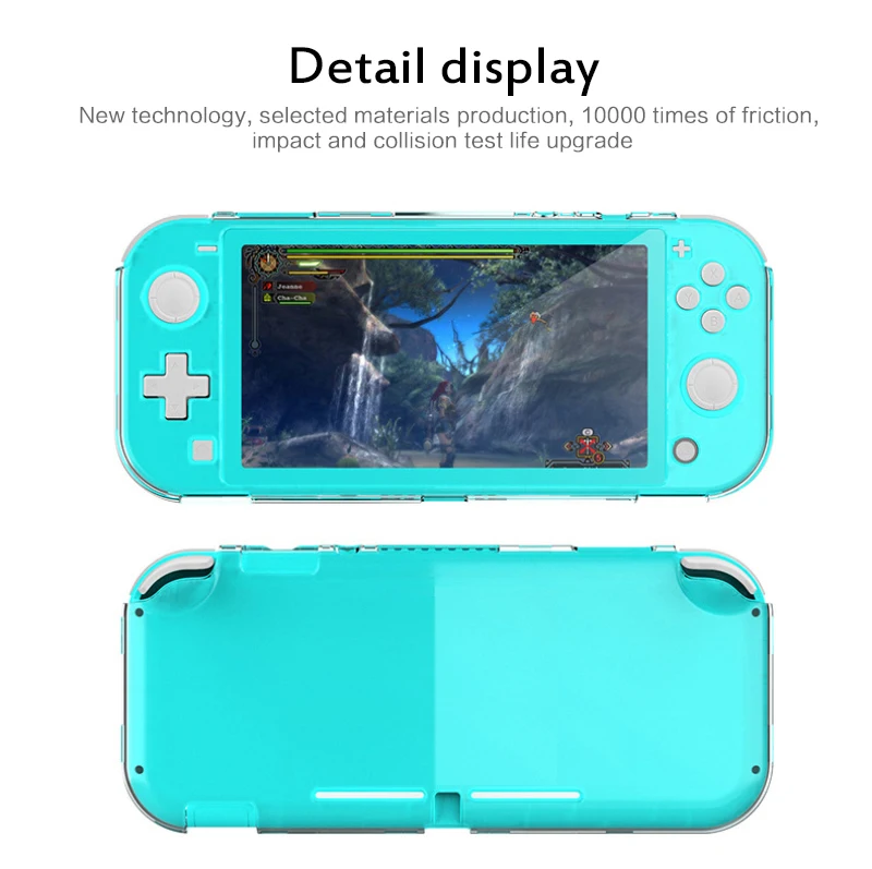 Мягкий чехол для NS Switch Lite защитный силиконовый из ТПУ прозрачный с защитой от