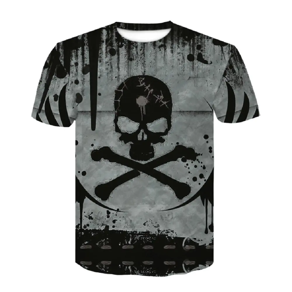 DEWIN Du Thunder Skull Футболка мужская женская хип-хоп летняя футболка Camisa Masculina женская футболка унисекс футболка harajuku - Цвет: D497