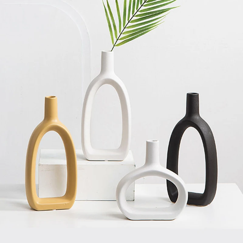 

Modern Art Zen Vase Home Living Room TV Cabinet Bookcase Decoration Ornament Desktop Dry Flower Arrangement Decoration Crafts