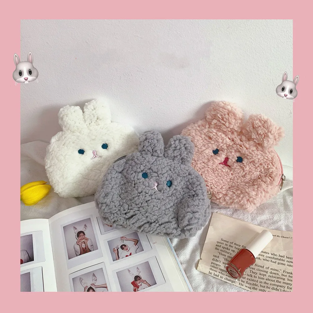

Plush rabbit coin purse cartoon cute student girl Japanese cosmetic bag coin bag purse cute purses and handbags mini purse