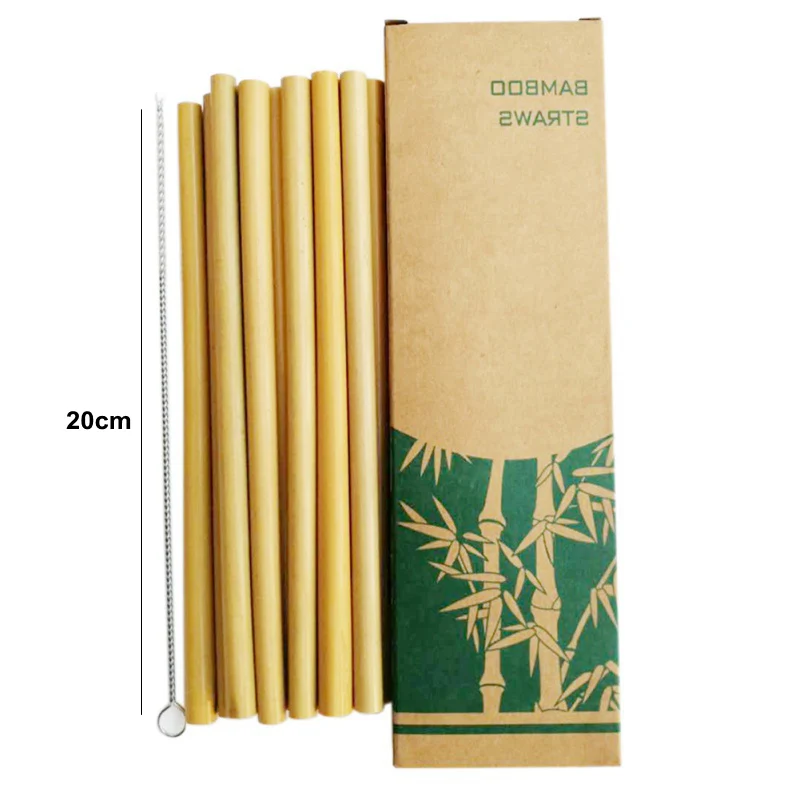 10pcs Bamboo Нержавеющая сталь питьевые соломинки телескопическая металлическая соломинка с кисточкой портативный ящик для хранения Многоразовые трубочки аксессуары для кухонного бара - Цвет: 10pcs Bamboo