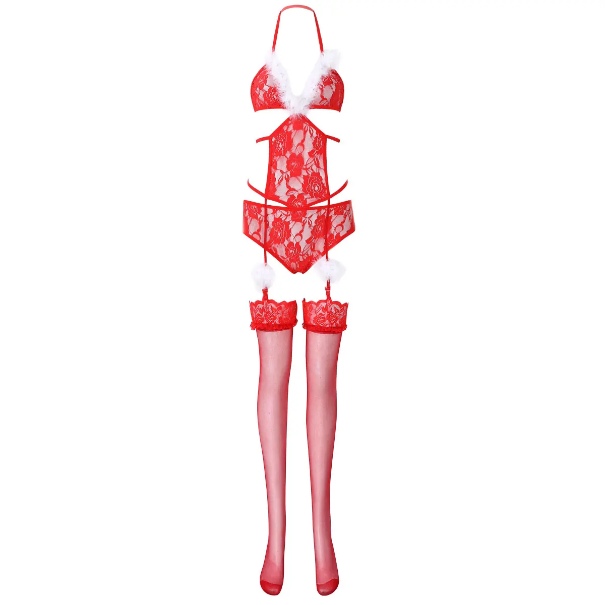 Женское кружевное нижнее белье Sissy с цветочным рисунком боди отделкой перьями