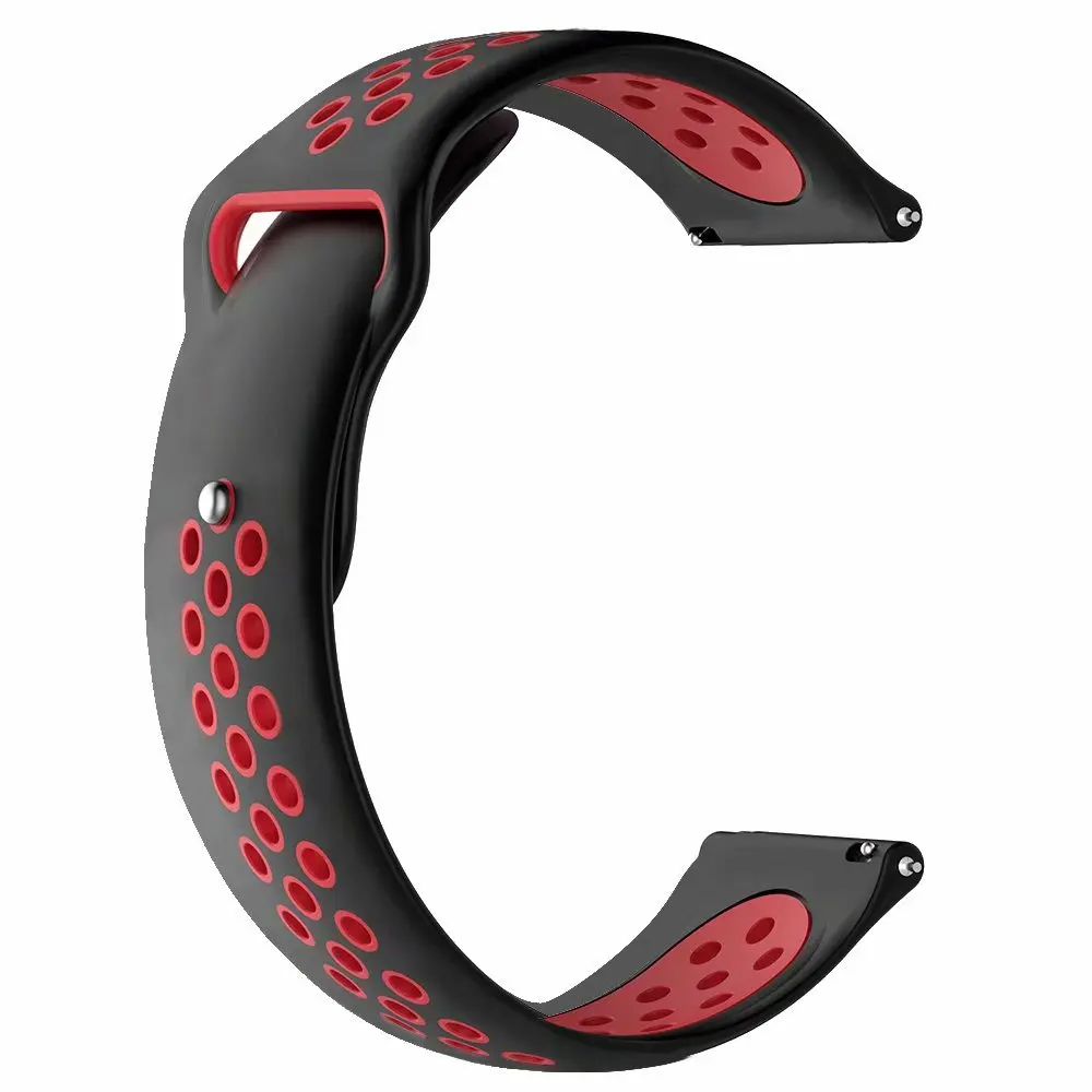 black red 22/20 мм Huami Amazfit band для samsung Шестерни спортивные S2 S3 Galaxy часы активное 2 42 мм 46 мм силиконовый ремешок для часов для Pebble Time huawei gt - Цвет ремешка: black red