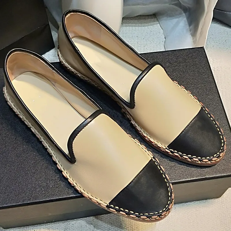 

Prowow skin Woman Shoes Mixed Color Casual Shoes Autumn Flat Fisherman shoes Slip On Shoes Round Toe Shoes 2021