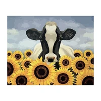 lantern paint by numbers for adults kids beginner diy arts and crafts for home wall decor sunflower cow 16x20inch