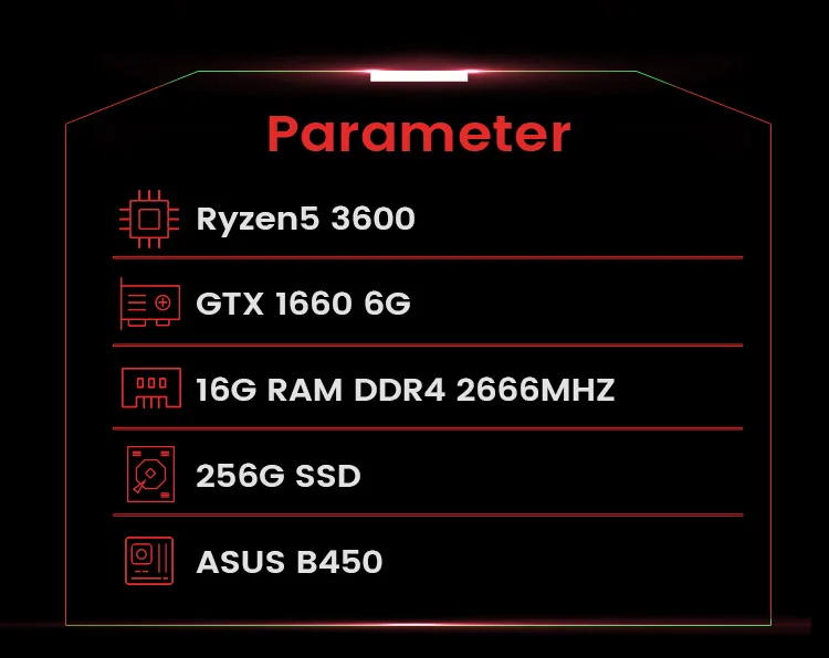 IPASON Настольный ПК AMD R5 3600 продукт Дискретная карта GTX1660-6G DDR4 16G ram 256G SSD для игр PUBG игровые компьютеры ПК