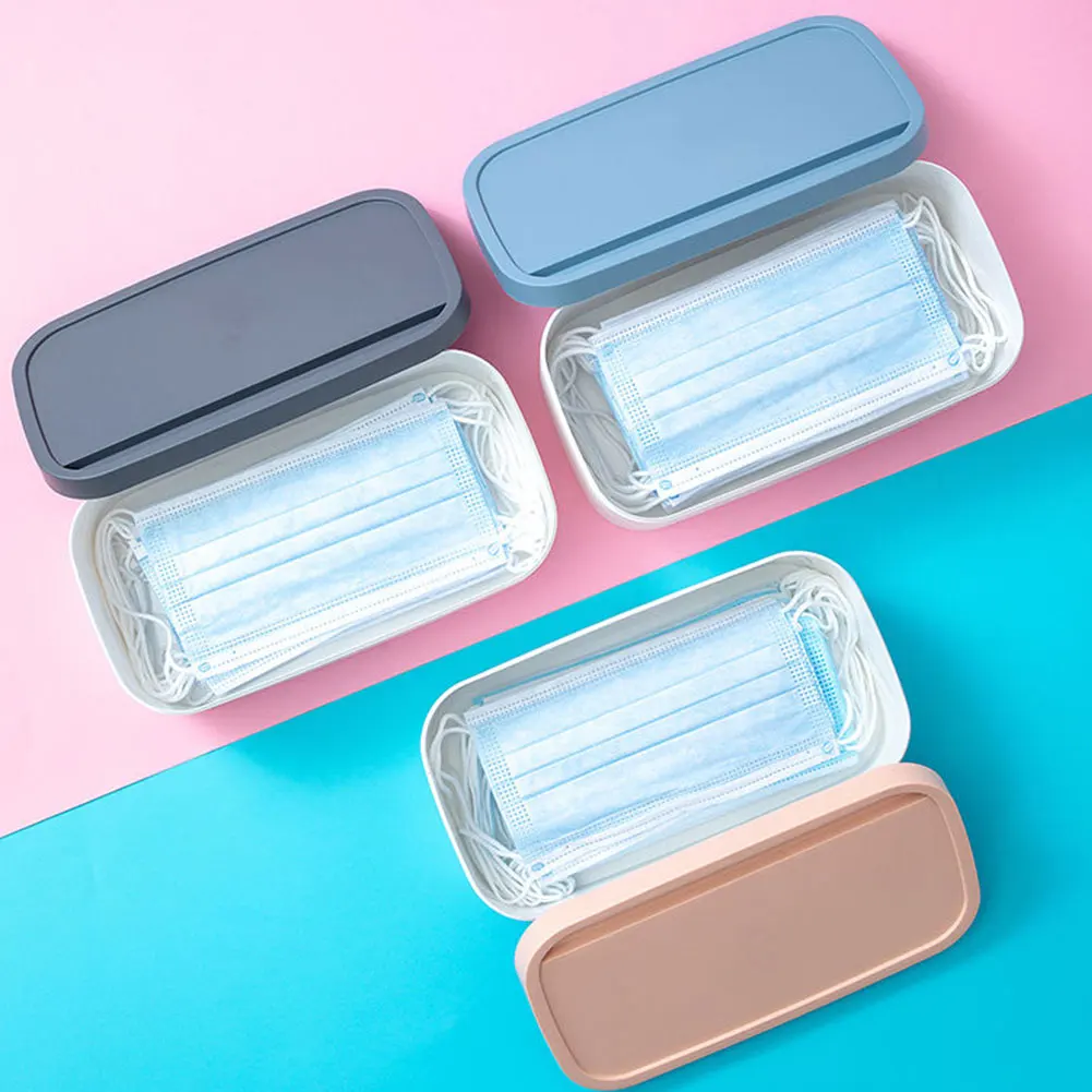 

Portable Face Cover Storage Box Case Face Shield Large Capacity Guard Organizer Moisture Proof Plastic Seal Holder Pollution Bag