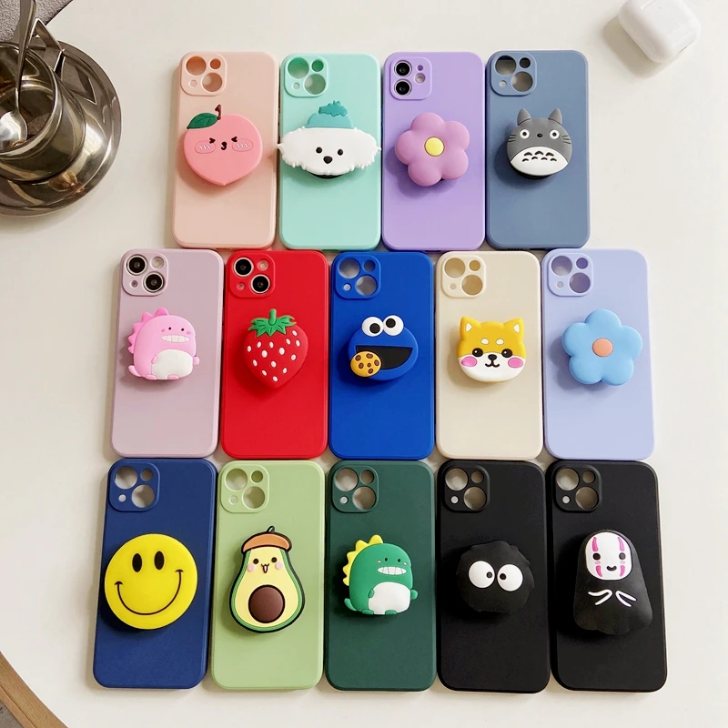 

Cartoon Stand Holder Phone Case For Huawei Nova 9 8 Pro 8i 5T 3i Honor 50 30 20 10 Lite 10i 20i 9X 8X V30 Square Silicone Cover