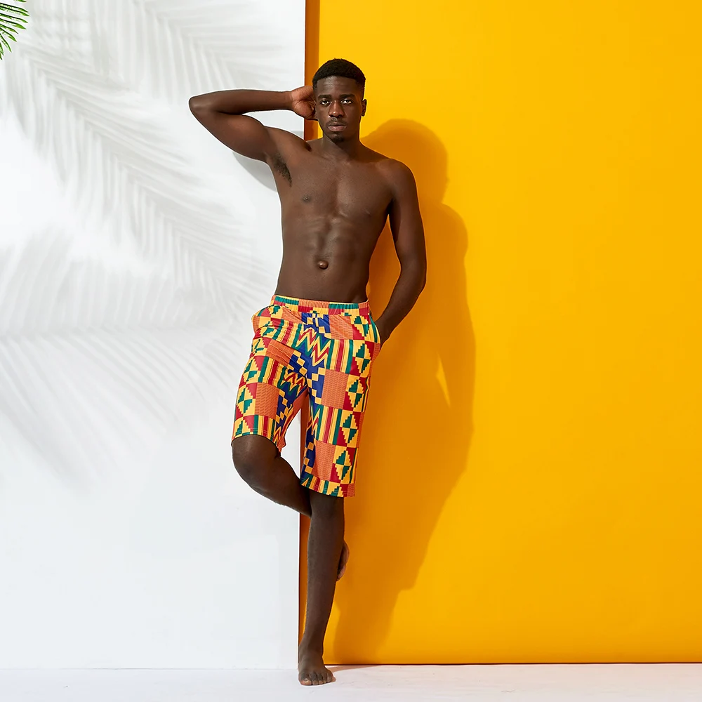 men Африканский купальник для пар, Летний Пляжный Модный Купальник с принтом kente, сексуальный женский купальник бикини, мужские плавки - Цвет: men