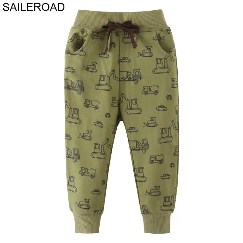 7089 same photo SAILEROAD 2-7Years Экскаватор Печати Спортивные Брюки для Мальчиков Осень Дети Дети Брюки Хлопок Детские Малыша Шаровары - Цвет: 7089 same photo