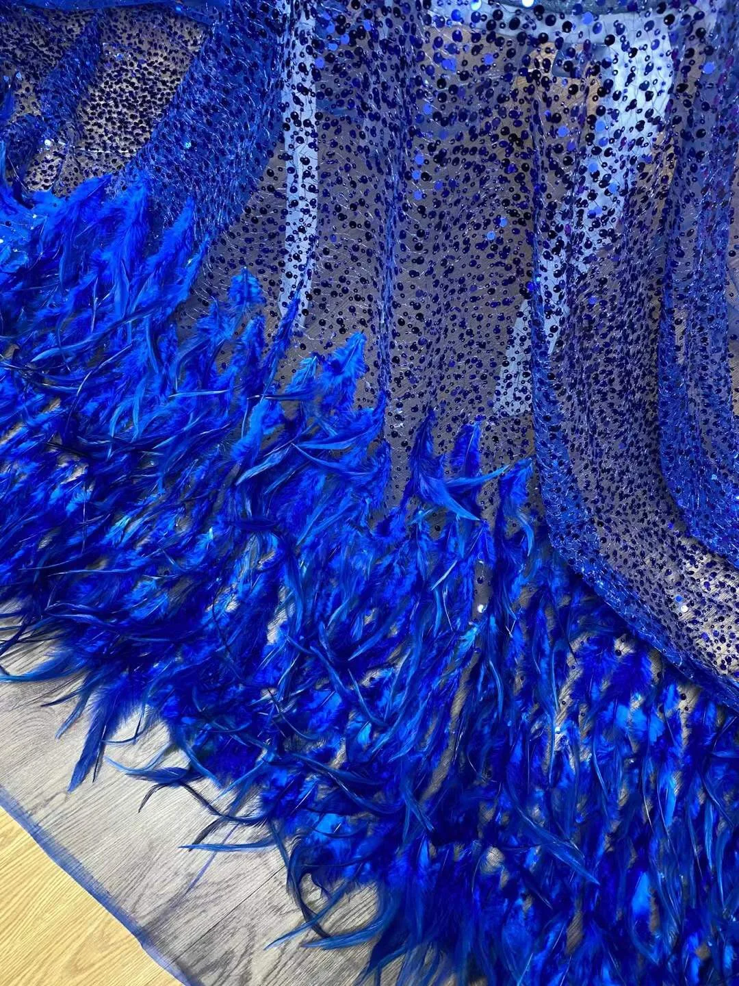 2021 роскошное синее Золотое кружево ткань ручной работы французское свадебное