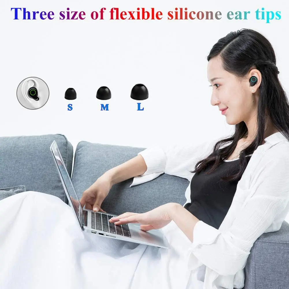 

TWS Wireless Headphones Bluetooth Earphones In Ear Earbuds Sport Headsets 9D Stereo Noise Reduction Earphones Fone De Ouvido