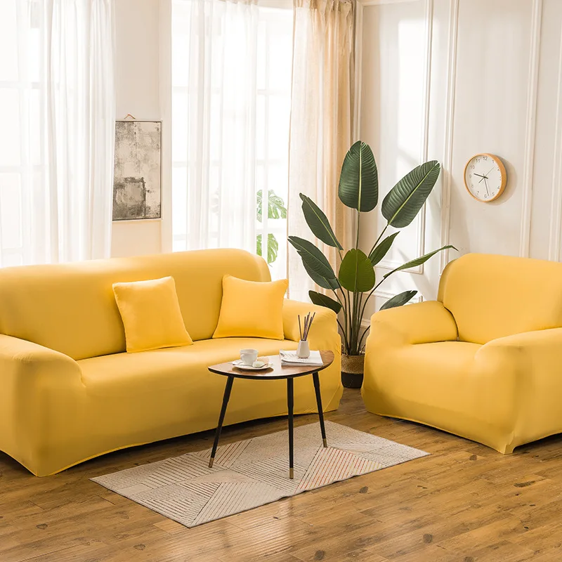 

Northern Europe Sofa Covers for Living Room Elastic Sofa Cover Four Seasons L-shaped Sofa Cover solid color Fabric Dustproof