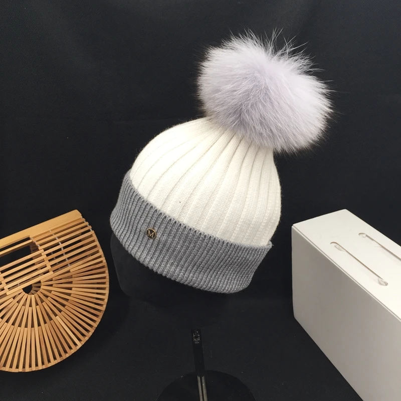 Новая зимняя шапка женская шерстяная вязаная универсальная Корейская