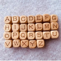 26pcs 12mm letter beads engrave wood teether bead alphabet bead bijtring teething toy chewable baby product diy baby accessories
