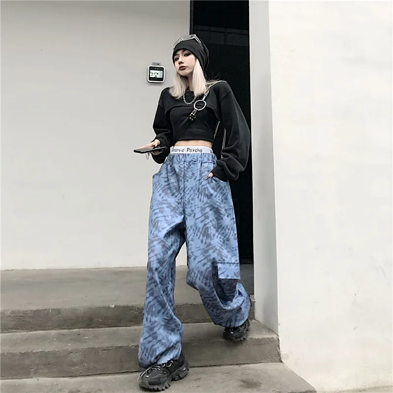 

Women's Spring 2021 New High Street Ins Fashion Overalls Harajuku BF Loose Casual Wide Leg Pants Summer