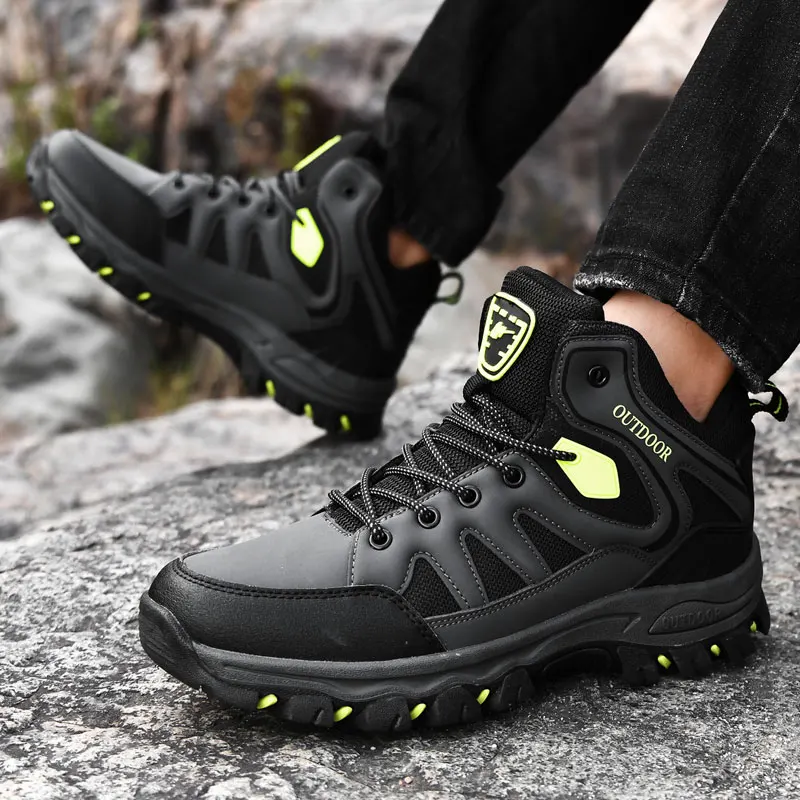 

Men Waterproof Hiking Shoes Outdoor Trekking Boots Non-slip Climbing Shoes Sneakers Rubber Sole Camping Walking Boots Male Shoes
