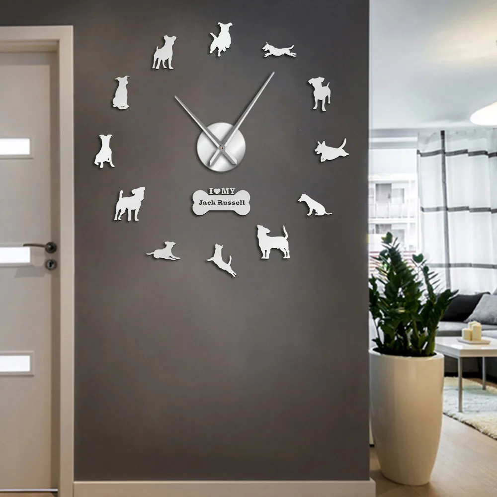 Настенные часы большого размера для собак охоты лисицы Джека Расселла терьера