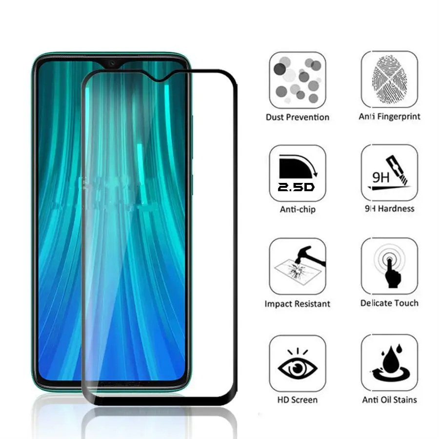 2 in1 9D Screen Protector For Redmi Note 8T Note8 Pro 8 8A Tempered Glass Back Camera Lens Film Xiaomi | Мобильные телефоны и