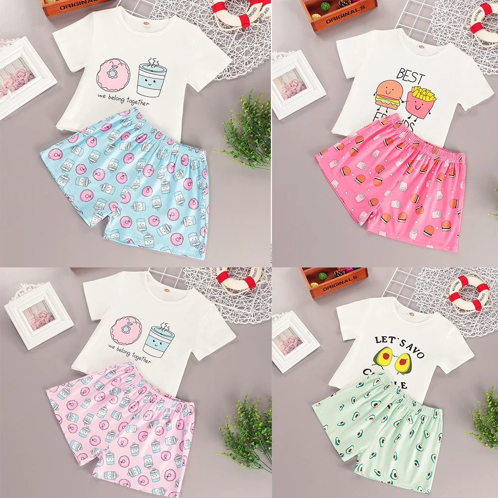 

Kids Girls Dress 2021 Summer New Brand Floral Printed Toddler Boy T Shirts Short Pants Set Hawaii Sisters Clothes Suit Children