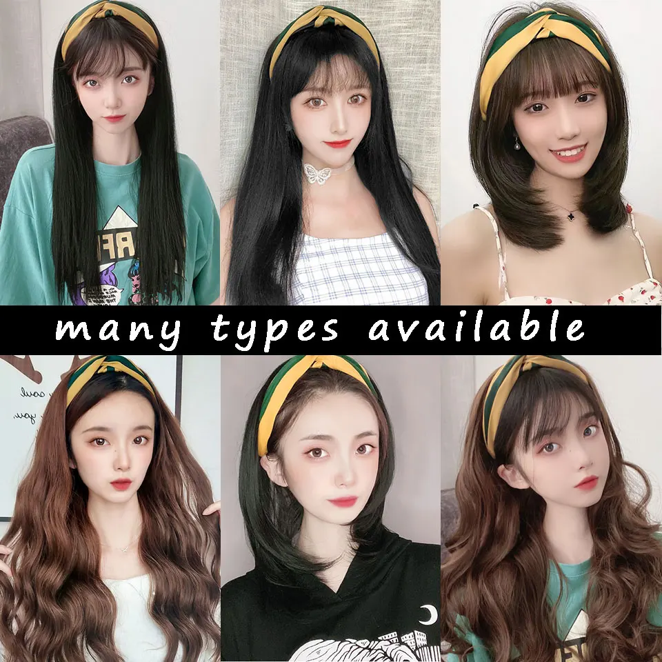 

Synthetic hair Headband Wigs Extensions hair for balck women natural hair female girl long short headband MUMUPI