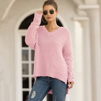 sweater womens 2020 new products fallwinter womens clothing explosive particle velvet v neck split pullover sweater