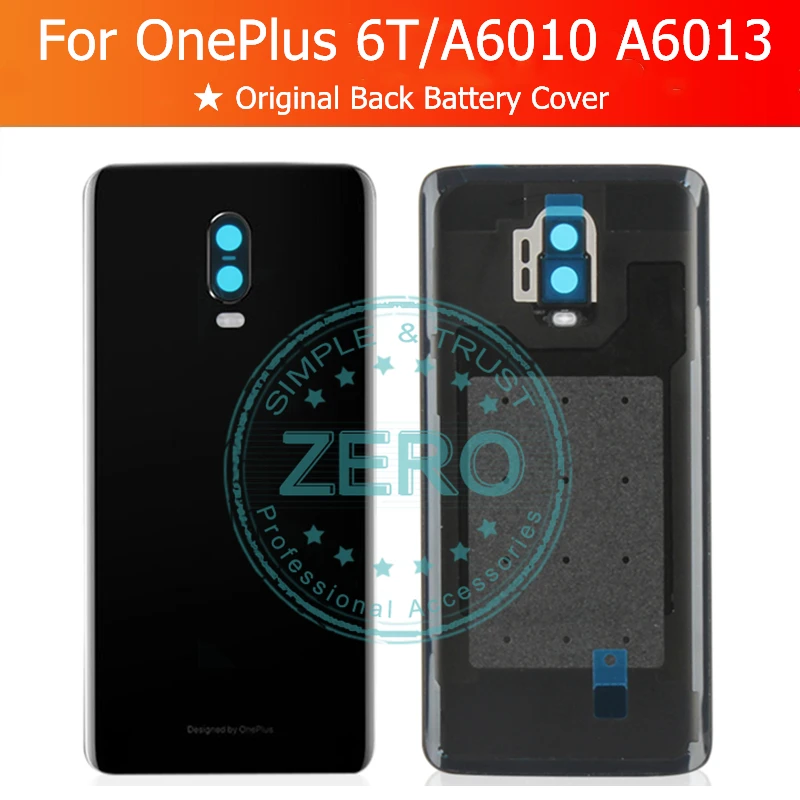 Оригинальная задняя крышка батарейного отсека для OnePlus 6T + стеклянный объектив