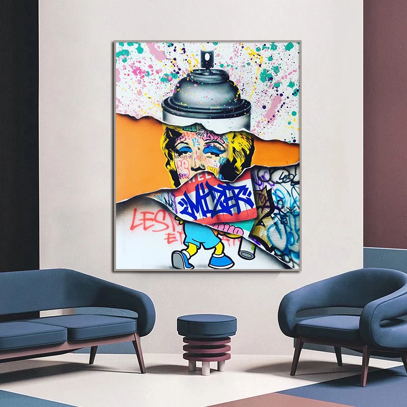 

Famous Andy Warhol Marilyn Monroe Colorful Canvas Painting Spray Poster Print Modern Wall Art Picture for Living Room Home Decor